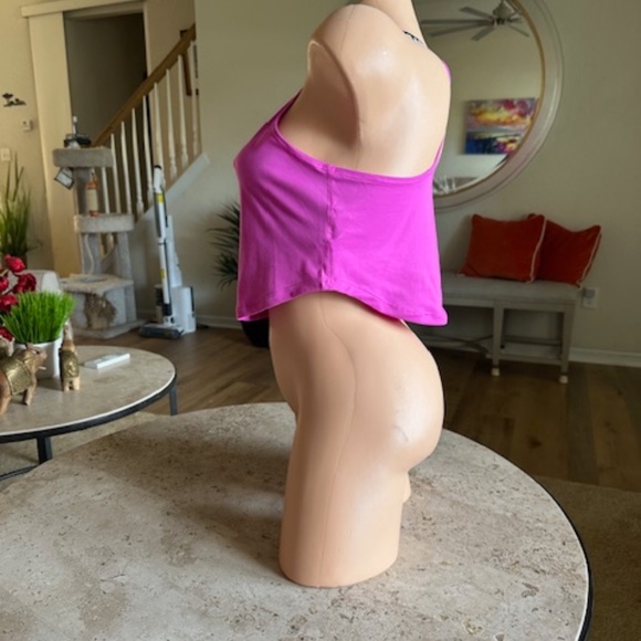 Nike women's Dry Fit XS cropped tank top pink n black. NWOT - Picture 5 of 11